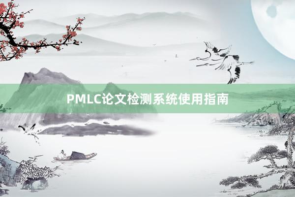 PMLC论文检测系统使用指南